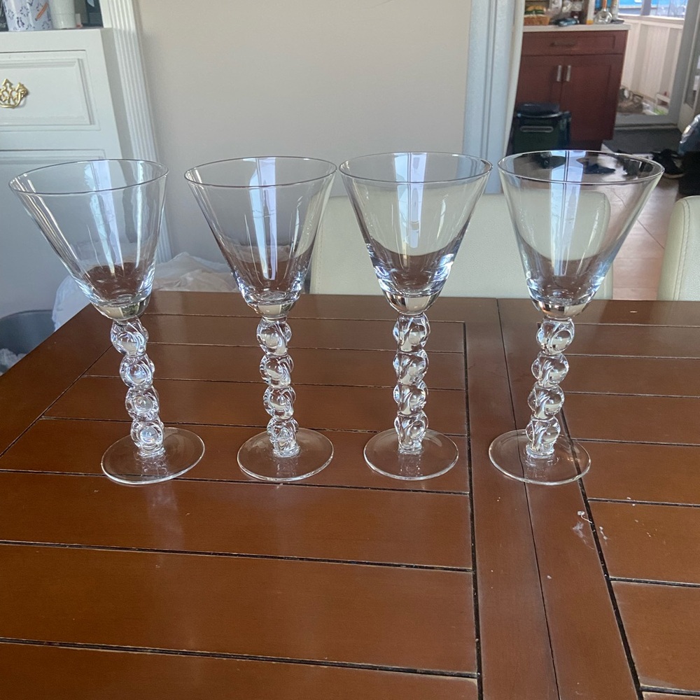 Moulded Bubble Stem Martini Glasses